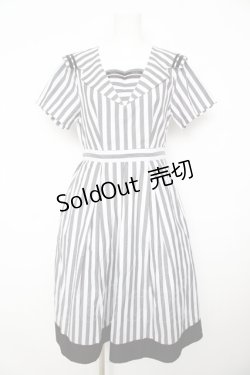 画像1: axes femme POETIQUE / ストライプセーラーワンピース M 黒 Y-26-02-17-134-AX-OP-SZ-ZY