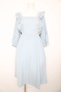 画像1: axes femme POETIQUE / エプロン風ワンピース M サックス Y-26-02-17-135-AX-OP-SZ-ZY