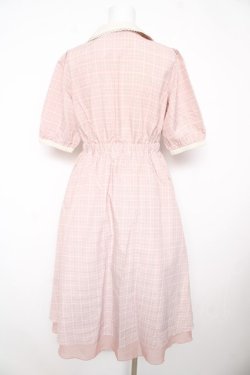 画像2: axes femme POETIQUE / ダブル釦フィッシュテールワンピース M ピンク Y-26-02-17-136-AX-OP-SZ-ZY