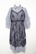 axes femme / レースキャミ付きシャツワンピース M 紺 Y-26-02-17-137-AX-OP-SZ-ZY