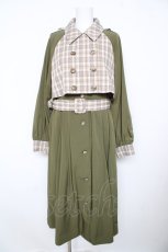 画像1: axes femme POETIQUE / 2WAYバイカラーコート M グリーン Y-26-02-17-138-AX-CO-SZ-ZT391 (1)