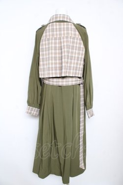 画像2: axes femme POETIQUE / 2WAYバイカラーコート M グリーン Y-26-02-17-138-AX-CO-SZ-ZY