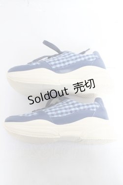 画像2: PINK HOUSE / プリントキルトスニーカー L ブルー×サックス Y-26-02-17-012-LO-SH-SZ-ZY