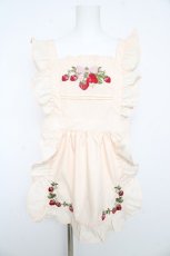 画像1: axes femme kawaii / クラシックベリー刺繍エプロン M 生成り Y-26-02-17-140-AX-OP-SZ-ZI (1)