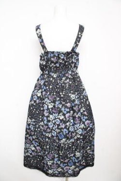 画像2: axes femme / パッチワークパンジー柄ジャンパースカート M 黒 Y-26-02-17-141-AX-OP-SZ-ZY