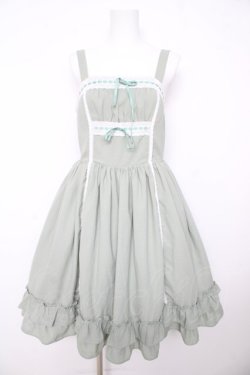 画像1: axes femme kawaii / リナズジャンパースカート M グリーン Y-26-02-17-147-AX-OP-SZ-ZY