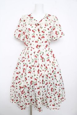 画像1: axes femme / チェリーローズ柄セーラーワンピース F 生成り Y-26-02-17-152-AX-OP-SZ-ZY