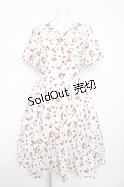 画像1: axes femme / チェリーローズ柄セーラーワンピース F 生成り Y-26-02-17-152-AX-OP-SZ-ZY