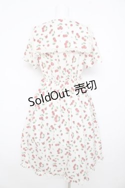 画像2: axes femme / チェリーローズ柄セーラーワンピース F 生成り Y-26-02-17-152-AX-OP-SZ-ZY