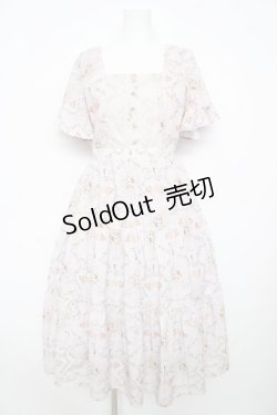 画像1: axes femme / レーヌローズ柄ワンピース M ピンク Y-26-02-17-158-AX-OP-SZ-ZY