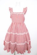 Cherirulu Chocola / ギンガムチェックジャンパースカート S 赤 Y-26-02-17-160-LO-OP-SZ-ZY