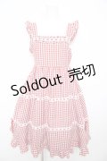 Cherirulu Chocola / ギンガムチェックジャンパースカート S 赤 Y-26-02-17-160-LO-OP-SZ-ZY