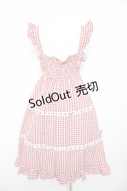 画像2: Cherirulu Chocola / ギンガムチェックジャンパースカート S 赤 Y-26-02-17-160-LO-OP-SZ-ZY