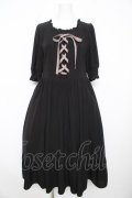m petit by misako / AMレースアップワンピース L 中黒 Y-26-02-17-161-LO-OP-SZ-ZY