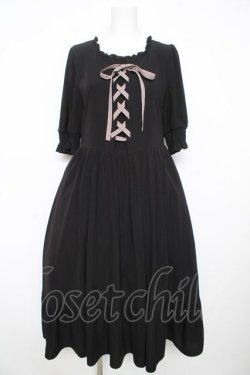 画像1: m petit by misako / AMレースアップワンピース L 中黒 Y-26-02-17-161-LO-OP-SZ-ZY