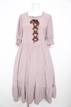 画像1: m petit by misako / AMレースアップワンピース L 中桃 Y-26-02-17-162-LO-OP-SZ-ZY