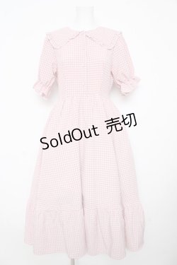 画像1: m petit by misako / ギンガムチェックワンピース M 中赤 Y-26-02-17-164-LO-OP-SZ-ZY