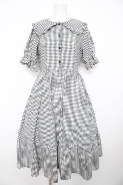 画像1: m petit by misako / AM*ギンガムCHKワンピース M 中灰 Y-26-02-17-167-LO-OP-SZ-ZY
