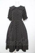 m petit by misako / 梨地水玉半袖ワンピース Ｍ 中黒 Y-26-02-17-171-LO-OP-SZ-ZY