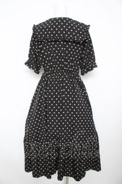 画像2: m petit by misako / 梨地水玉半袖ワンピース Ｍ 中黒 Y-26-02-17-171-LO-OP-SZ-ZY