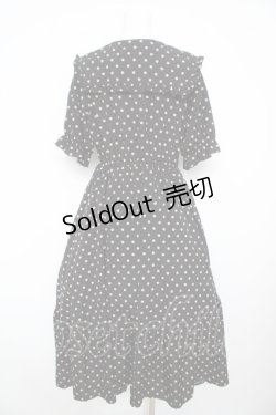 画像2: m petit by misako / 梨地水玉半袖ワンピース Ｍ 中黒 Y-26-02-17-171-LO-OP-SZ-ZY