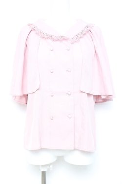 画像1: axes femme / ケープ風ブラウス M ピンク Y-26-02-17-014-AX-BL-SZ-ZY