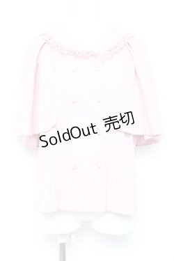 画像1: axes femme / ケープ風ブラウス M ピンク Y-26-02-17-014-AX-BL-SZ-ZS