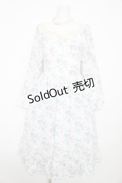 画像1: Kurumi Collaboration / KRハナジゴスリーブワンピース M 中白 Y-26-02-17-173-LO-OP-SZ-ZI