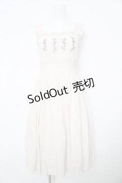 画像1: an another angelus / フロントローズ刺繍ジャンパースカート F アイボリー Y-26-02-17-177-CA-OP-SZ-ZY