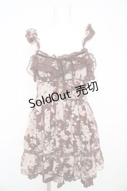 画像1: LIZ LISA / ローズシフォンキャミワンピース 0 ブラウン Y-26-02-17-178-LO-OP-SZ-ZY