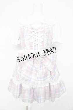 画像1: Ank Rouge / プリンセスおりぼんワンピース M ピンク×ブルーチェック Y-26-02-17-180-CA-OP-SZ-ZY