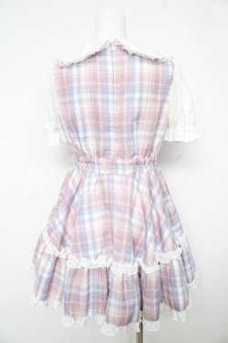 画像2: Ank Rouge / プリンセスおりぼんワンピース M ピンク×ブルーチェック Y-26-02-17-180-CA-OP-SZ-ZY
