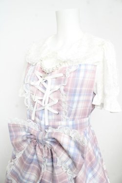 画像3: Ank Rouge / プリンセスおりぼんワンピース M ピンク×ブルーチェック Y-26-02-17-180-CA-OP-SZ-ZY