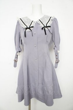 画像1: Rojita / レース衿Wリボンワンピース M サックス Y-26-02-17-182-LO-OP-SZ-ZY