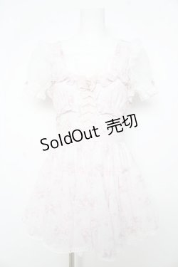 画像1: LIZ LISA / ローズリボンシフォンワンピース 0 ピンク Y-26-02-17-184-LO-OP-SZ-ZY