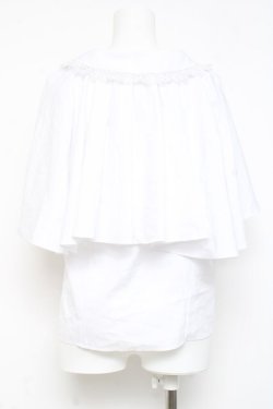 画像2: axes femme / ケープ風ブラウス M 白 Y-26-02-17-015-AX-BL-SZ-ZY
