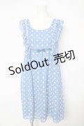 Emily Temple cute / ドットジョーゼットフリルノースリーブワンピース M ブルー Y-26-02-17-188-ET-OP-SZ-ZY