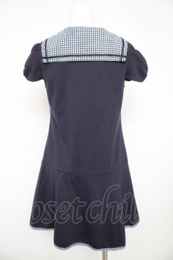 画像2: Secret Honey / ギンガムセーラーカットワンピース 2 ネイビー Y-26-02-17-189-CA-OP-SZ-ZY