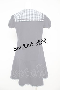 画像2: Secret Honey / ギンガムセーラーカットワンピース 2 ネイビー Y-26-02-17-189-CA-OP-SZ-ZY