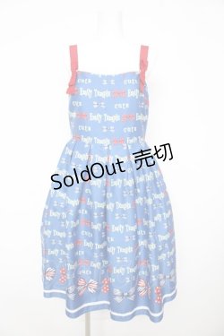 画像1: Emily Temple cute / トリプルRIBBONキャミソールワンピース M 青 Y-26-02-17-193-ET-OP-SZ-ZY