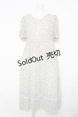 画像1: evelyn / フラワーロングパフ袖ワンピース F オフホワイト Y-26-02-17-195-LO-OP-SZ-ZY