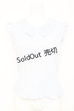 画像1: axes femme / パール付薔薇刺繍ノースリブラウス F サックス Y-26-02-17-016-AX-BL-SZ-ZY