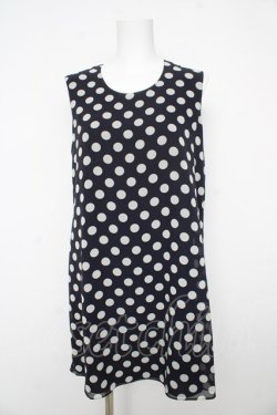 画像1: INGEBORG / ドット柄ノースリーブチュニック F 紺 Y-26-02-17-196-LO-OP-SZ-ZY