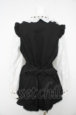 画像2: Secret Honey / ハシゴレーススタンドカラーラッフルセットアップ 2 ブラック×ホワイト Y-26-02-17-201-CA-OP-SZ-ZY