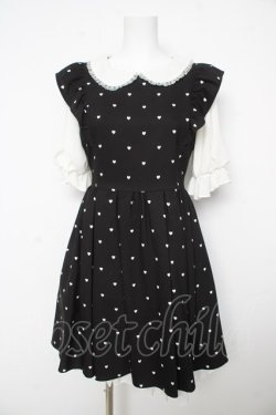 画像1: mille fille closet by LODISPOTTO / Heart Dollyワンピース M ブラック Y-26-02-17-202-LO-OP-SZ-ZY