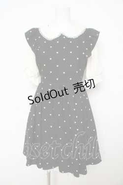 画像1: mille fille closet by LODISPOTTO / Heart Dollyワンピース M ブラック Y-26-02-17-202-LO-OP-SZ-ZS