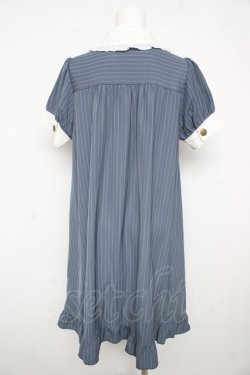 画像2: axes femme POETIQUE / メッセージリボン半袖ワンピース M サックス Y-26-02-17-203-AX-OP-SZ-ZY