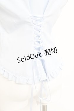 画像4: axes femme / パール付薔薇刺繍ノースリブラウス F サックス Y-26-02-17-016-AX-BL-SZ-ZY