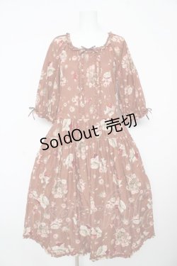 画像1: PINK HOUSE / ローズじゃむびんプリントミディワンピース F ブラウン Y-26-02-17-210-LO-OP-SZ-ZY