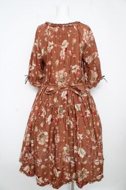 画像2: PINK HOUSE / ローズじゃむびんプリントミディワンピース F ブラウン Y-26-02-17-210-LO-OP-SZ-ZY